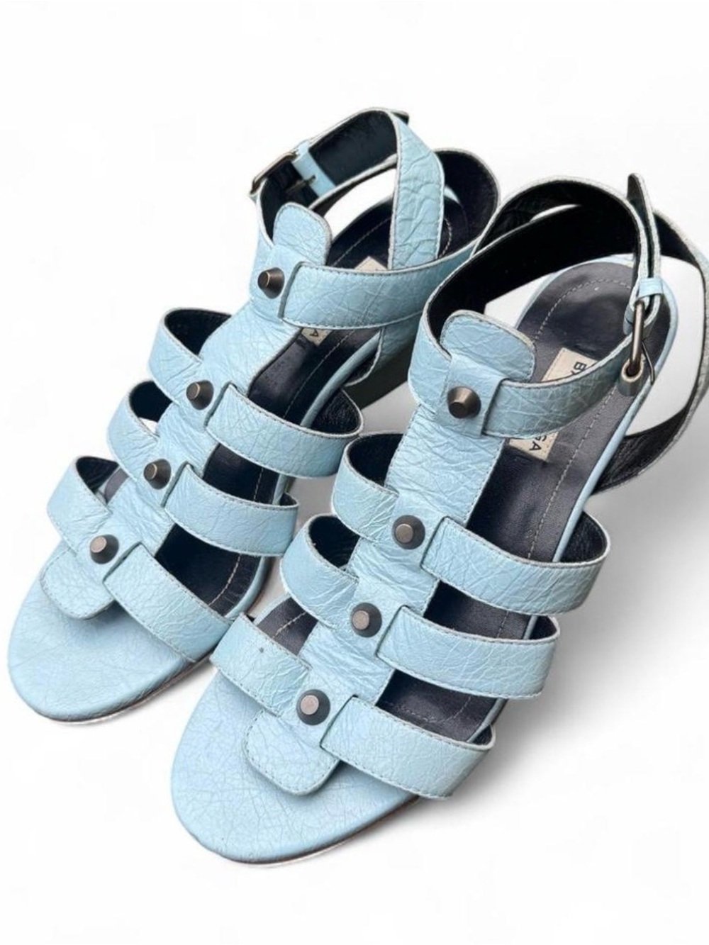 Balenciaga Light Blue Strappy Gladiator Sandals - Women's